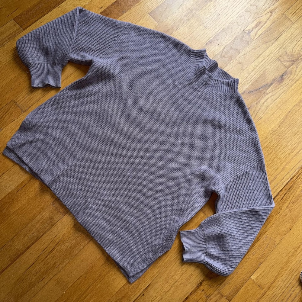 Gap Sweater Womens XL Purple Mock Neck Ribbed Knit Cotton Bld Winter Long Sleeve - Picture 7 of 10